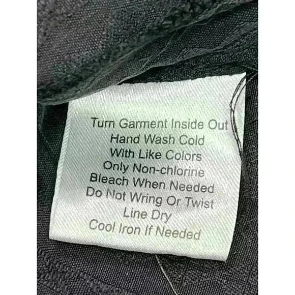 Joseph & Feiss Men's Black 100% Silk Button-Up Cuban Camp Shirt SIZE-XXL - Picture 4 of 5